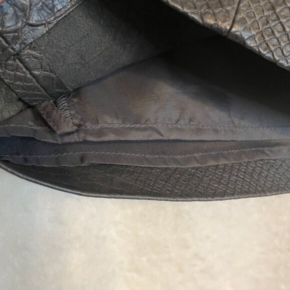 VINCE Pencil Skirt Snake Embossed Wrapped Leather Pockets Lined Graphite Size 8 - Picture 9 of 16